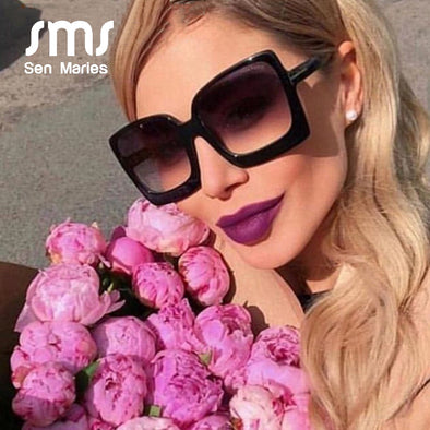 Vintage Square Sunglasses Women 2019 New Luxury Brand Fashion Cat Eye Oversizrd Sun Glasses Retro Shades UV400 Oculos Male