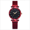 Luxury Women Watch Fashion Elegant Magnet Buckle Vibrato Purple Ladies Wristwatch Starry Sky Roman Numeral Gift Clock