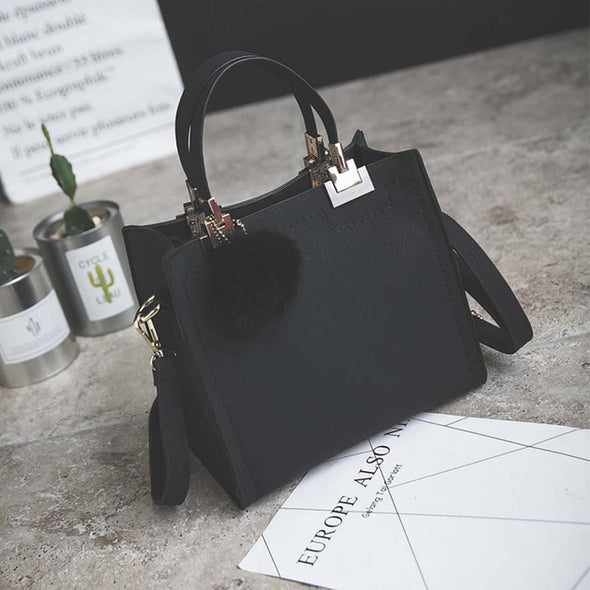 LANLOU handbag women shoulder bag luxury handbags women bags designer High-grade Scrub leather messenger bag Hairball women bag