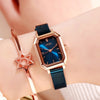 Luxury Brand lady Crystal Watch Women Dress Watch Rose Gold Waterproof Square Watches Female Stainless Steel Wristwatches INS