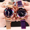 Luxury Rose Gold Women Watches Fashion Diamond Ladies Starry Sky Magnet Watch Waterproof Female Wristwatch For Gift Clock 2019