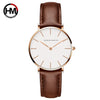 Dropshipping Japan Quartz Simple Women Fashion Watch White Leather Strap Ladies Wrist Watches Brand Waterproof Wristwatch 36mm