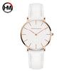 Dropshipping Japan Quartz Simple Women Fashion Watch White Leather Strap Ladies Wrist Watches Brand Waterproof Wristwatch 36mm