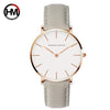 Dropshipping Japan Quartz Simple Women Fashion Watch White Leather Strap Ladies Wrist Watches Brand Waterproof Wristwatch 36mm