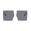 Oversized Rimless Square Sunglasses Women 2019 New Luxury Brand Fashion Flat Top Red Blue Clear Lens One Piece Men Gafas Glasses