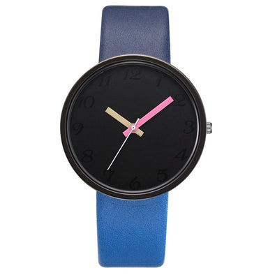 Relógio de pulso de quartzo de couro de contraste cinza relógio de quartzo feminino amantes unisex casual senhoras relógio de pulso relogio feminino