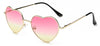 Ladies Heart Shaped Sunglasses metal Women Brand Designer Fashion Rimless LOVE Clear Ocean Lenses Sun Glasses Oculos UV400