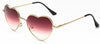 Ladies Heart Shaped Sunglasses metal Women Brand Designer Fashion Rimless LOVE Clear Ocean Lenses Sun Glasses Oculos UV400