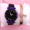 2019 New brand Starry Sky Women Watch Fashion Elegant Magnet Buckle Vibrato Purple Gold Ladies Wristwatch Luxury Women Watches