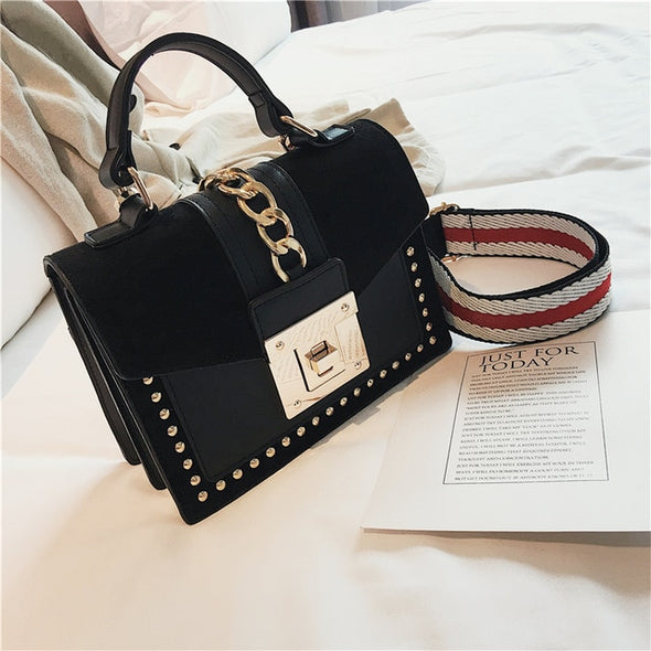 Hand Bags for Women 2020 Luxury Small Crossbody Bag Fashion Chain Rivet Handbags High Quality Pu Leather Ladies Shoulder Bag Red