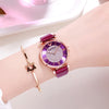 Relojes para mujer 2019 lujosos relojes de pulsera de oro rosa de diamante para mujer reloj de pulsera magnético para mujer reloj femenino