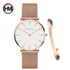 Montre femme 1 ensemble Bracelet japon mouvement à Quartz Simple étanche or Rose acier inoxydable maille dames montre relogio feminino